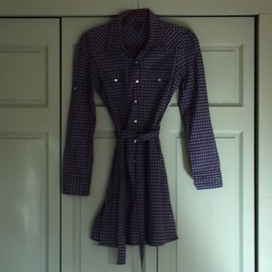 Crown of Hearts checked snap down dress, size S